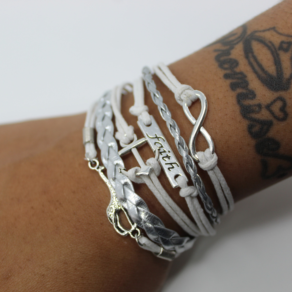White and Silver Faith Bracelet